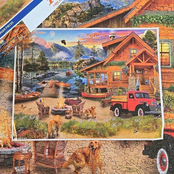 WHITE MOUNTAIN LAKE RETREAT, 1,000 PIECE PUZZLE - Picture 3 of 4